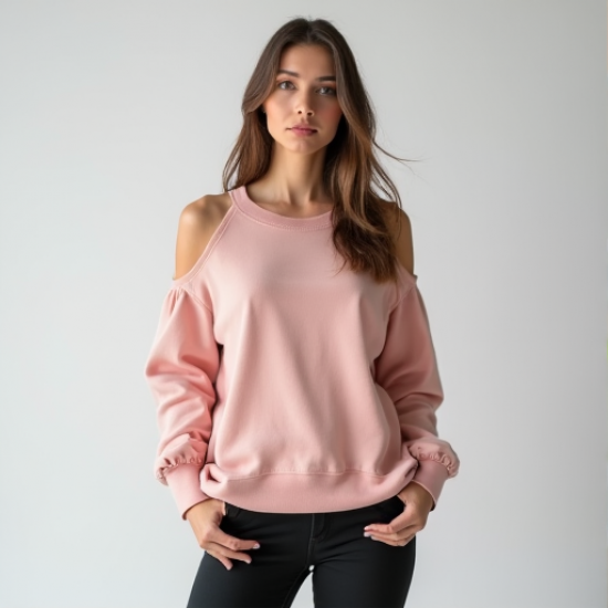 Chic Breeze Cold-Shoulder Sweatshirt