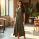 Elysian Breeze Split-Hem Maxi T-Shirt Dress