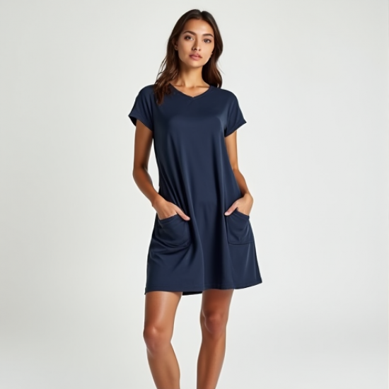 Chic A-Line Pocketed Tunic Dress
