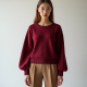 Chic Elegance Balloon Sleeve Knit Sweater