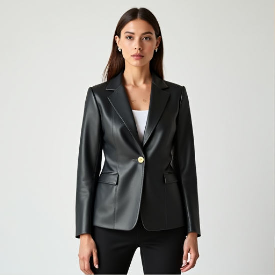 Chic Elegance Faux Leather Blazer Chic Elegance Faux Leather Blazer