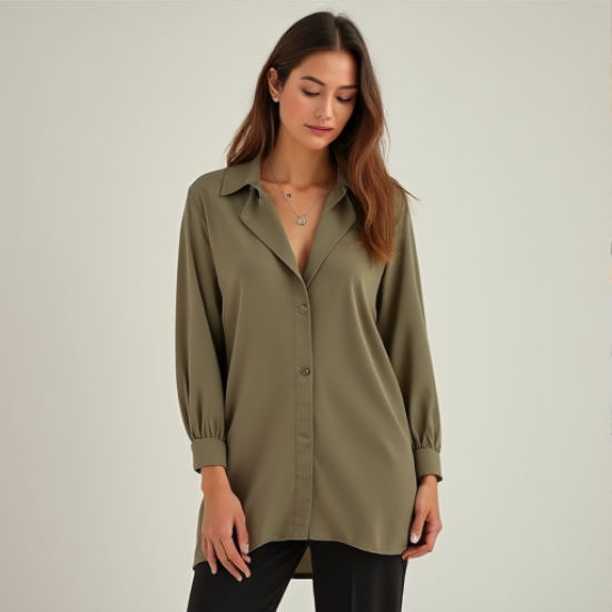 Elegant Flow Longline Draped Shirt