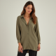 Elegant Flow Longline Draped Shirt