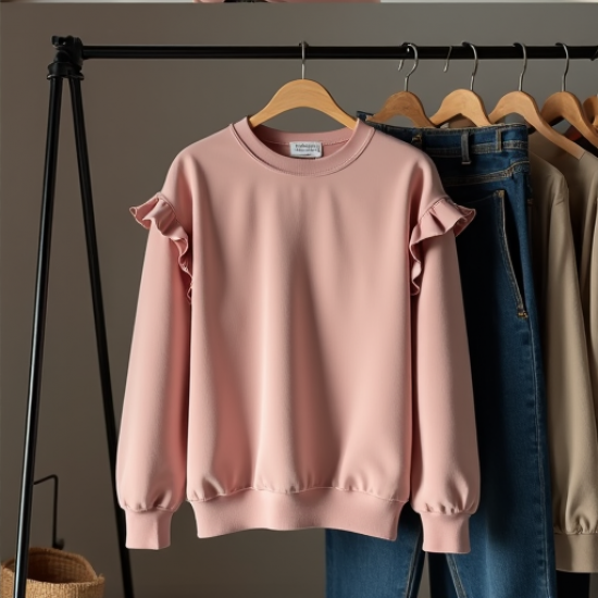 Chic Ruffle Luxe Sweatshirt