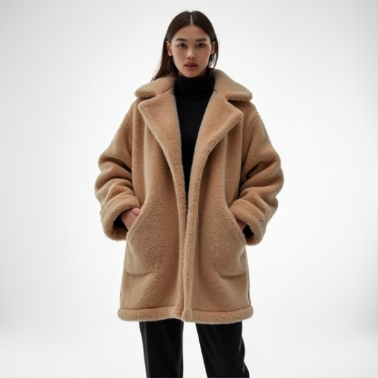 Cozy Luxe Teddy Bear Fleece Coat