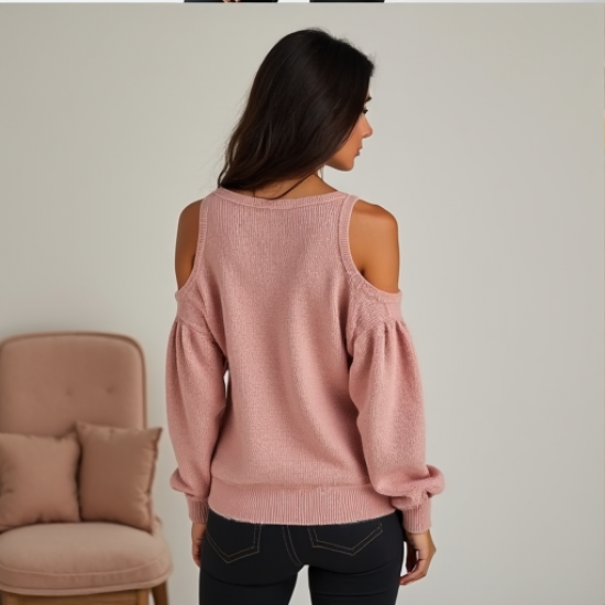 Chic Breeze Cold-Shoulder Sweater