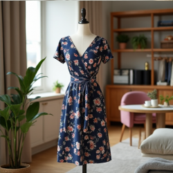 Elysian Breeze Printed Jersey Wrap Dress