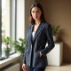 Chic Stripe Knit Blazer