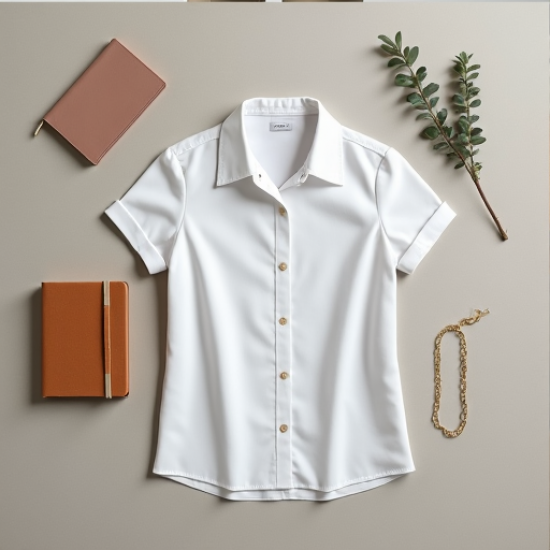 Elegance Fit Cap Sleeve Poplin Shirt