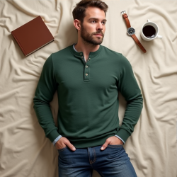 Classic Comfort Henley Sweater