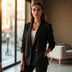 Chic Elegance Ruched Sleeve Blazer