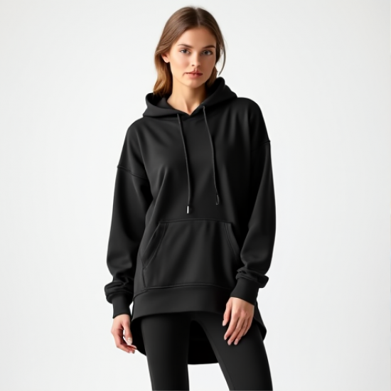 Chic Cascade High-Low Hoodie