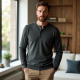 Classic Comfort Henley Sweater