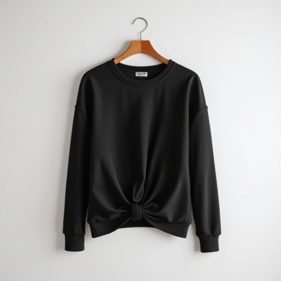 Chic Twist-Front Lounge Sweatshirt