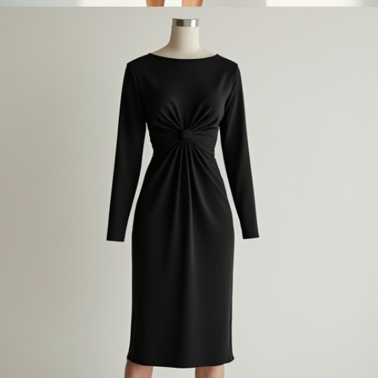 Twist Elegance Midi Dress