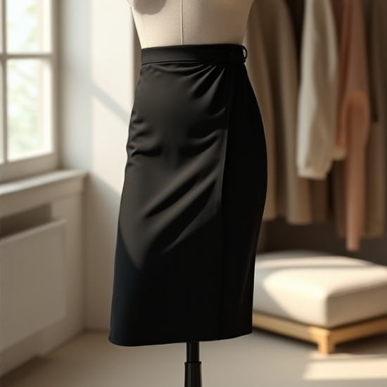 Elegant Draped Faux-Wrap Skirt