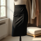 Elegant Draped Faux-Wrap Skirt