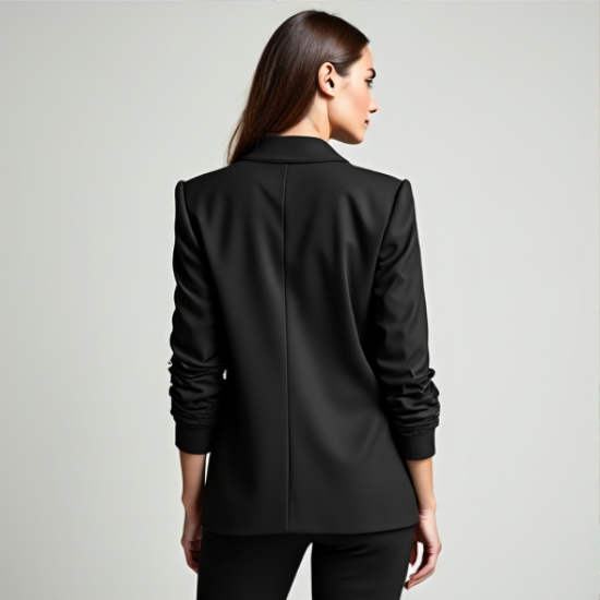 Chic Elegance Ruched Sleeve Blazer