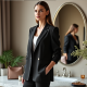 Chic Elegance Ruched Sleeve Blazer