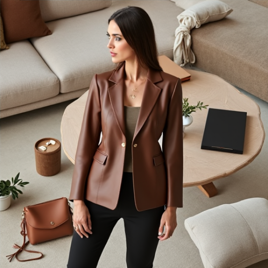 Chic Elegance Faux Leather Blazer Chic Elegance Faux Leather Blazer