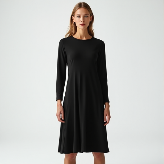 Elysian Elegance Long Sleeve Swing Dress