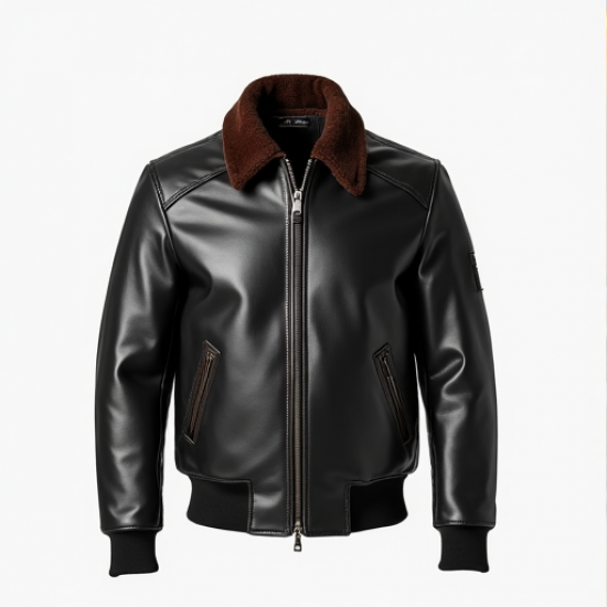Skyline Men's Leather Aviator Jacket