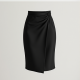 Elegant Draped Faux-Wrap Skirt