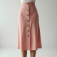 Luxe Linen Blend Button-Through Skirt