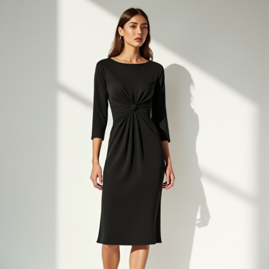 Twist Elegance Midi Dress