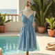 Elysian Breeze Woven Crinkle Gauze Cami Dress