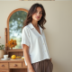 Chic Breeze Cropped Camp Shirt Chic Breeze Cropped Camp Shirt