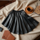 Chic Pleat Faux Leather Skirt