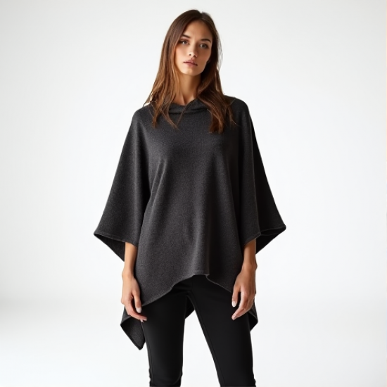 Elysian Wrap: Women's Asymmetrical Hem Knit Poncho