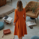 Elysian Elegance Long Sleeve Swing Dress