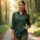 EcoTrail Women's Roll-Up Sleeve Hiking Shirt