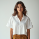 Chic Breeze Cropped Camp Shirt Chic Breeze Cropped Camp Shirt