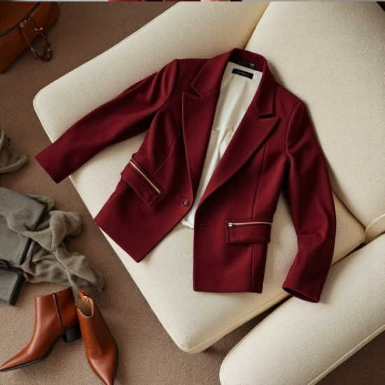 Chic Draped Faux Suede Jacket