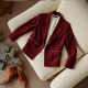 Chic Draped Faux Suede Jacket