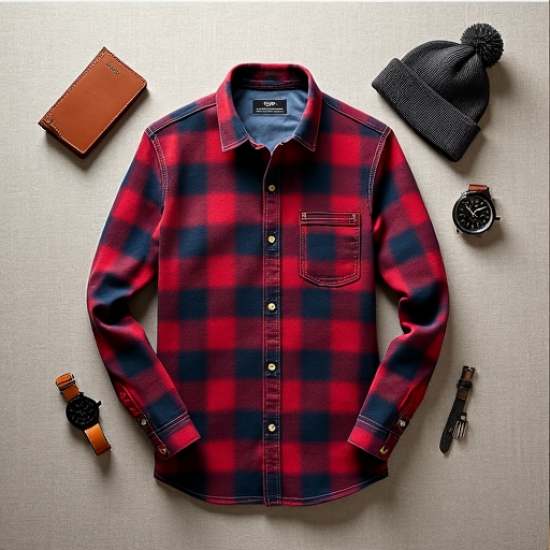 EverWarm Men's Micro-Fleece Flannel Shirt