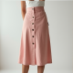 Luxe Linen Blend Button-Through Skirt