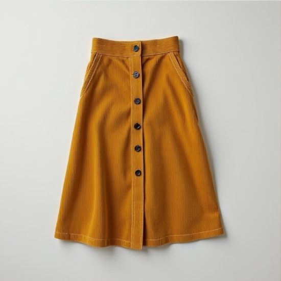Chic High-Waist Button-Front Corduroy Skirt