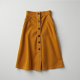 Chic High-Waist Button-Front Corduroy Skirt