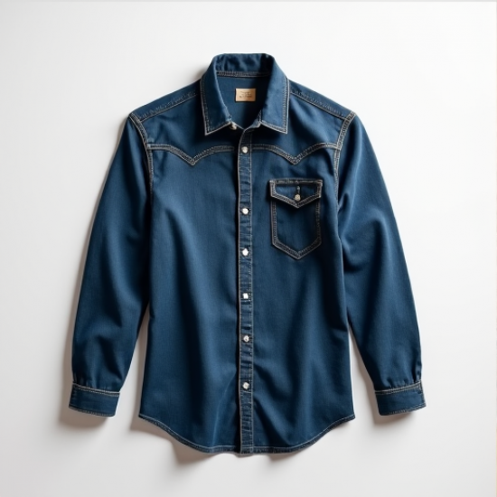 Rustic Charm Snap-Front Denim Shirt