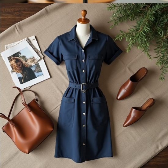 Urban Chic Belted Utility Shirt Dress