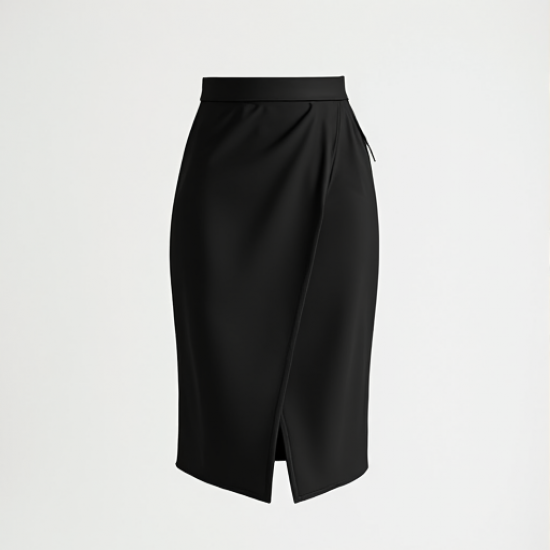 Elegant Draped Faux-Wrap Skirt