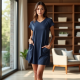 Chic A-Line Pocketed Tunic Dress