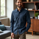 Elysian Comfort Heathered Button-Up Shirt