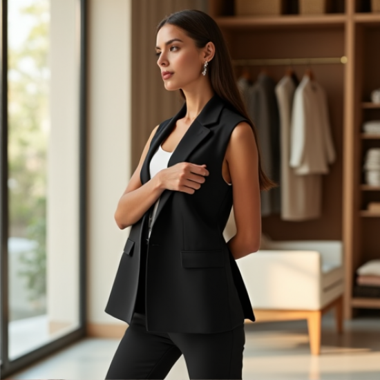 Elegance Flow Sleeveless Blazer Vest
