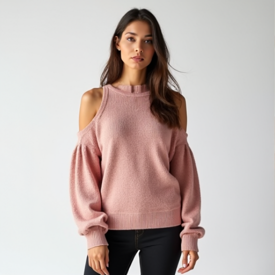 Chic Breeze Cold-Shoulder Sweater