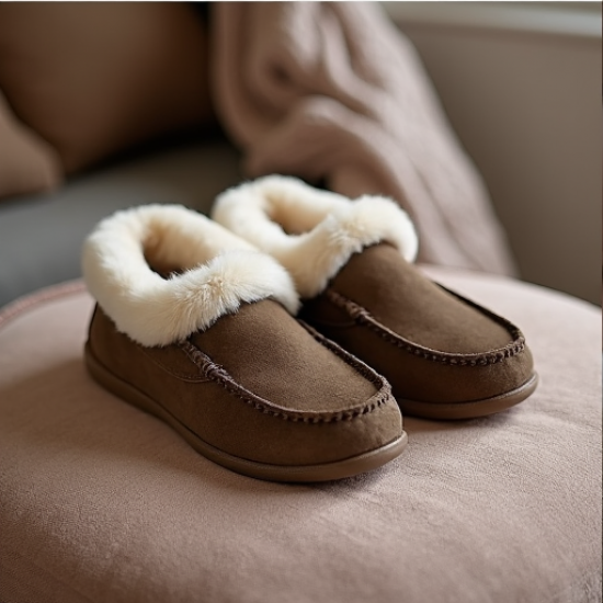 Elysian Comfort Suede Moccasin Slippers